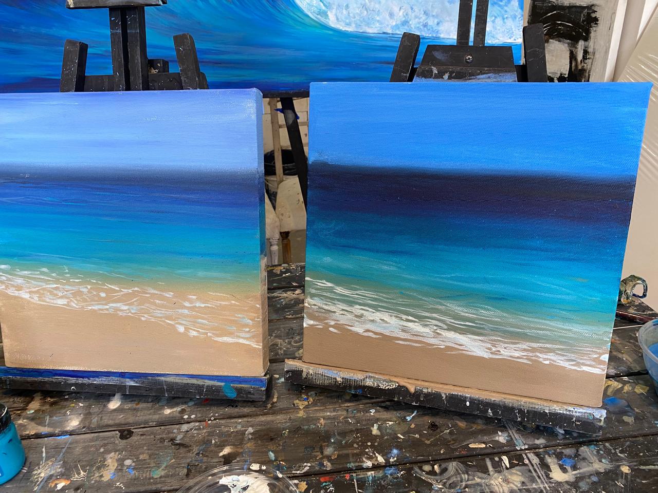 Como pintar un mar fácil