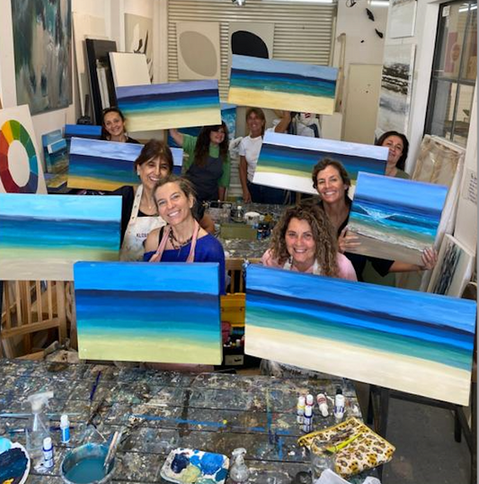 Como pintar un mar fácil