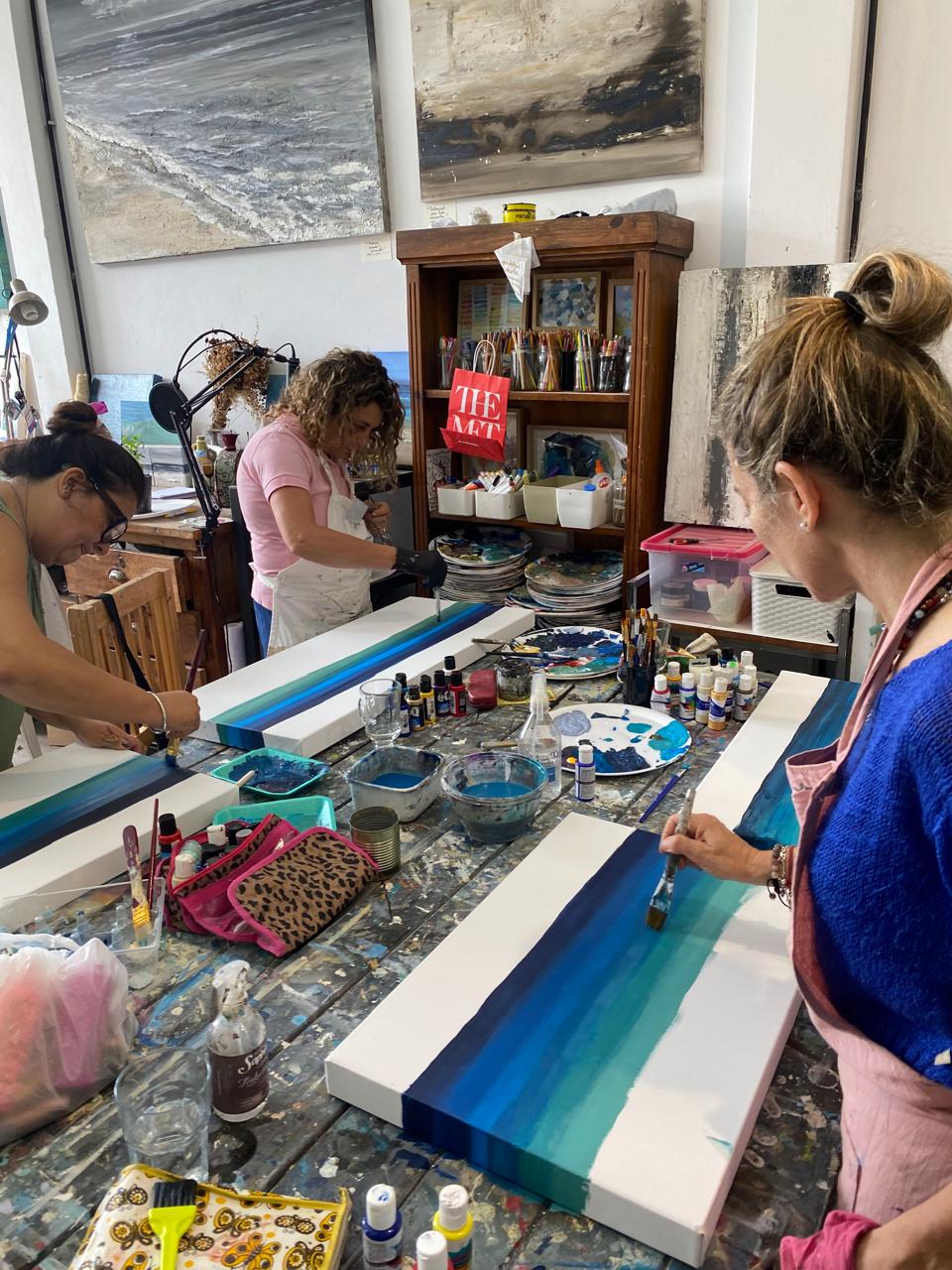 Como pintar un mar fácil