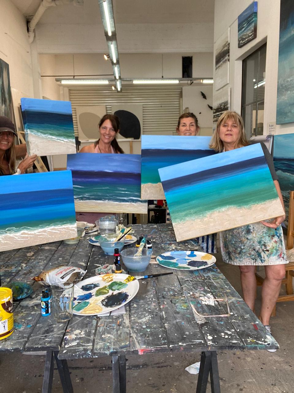 Como pintar un mar fácil